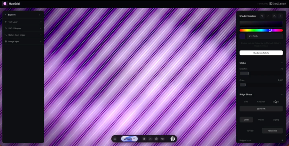 HueGrid — Create Stunning Gradients with 22+ Modes