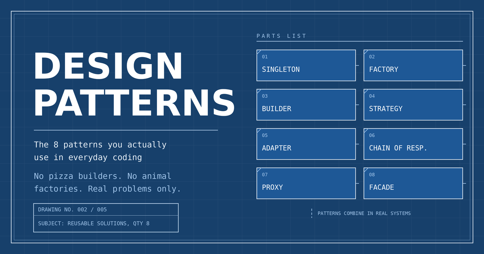 The 8 Design Patterns You Actually Use Every Day (Explained With Real Code Problems, Not Textbook…