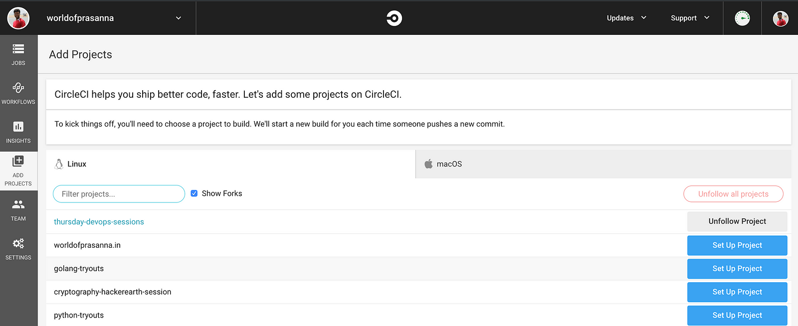 Circle CI project setup Circle CI project setup