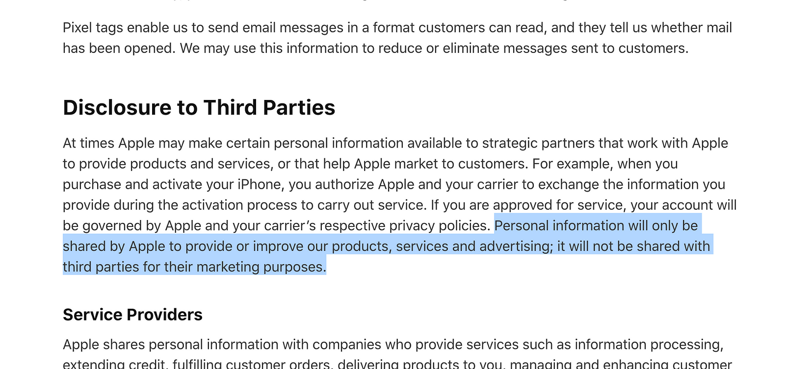 Apple's Privacy Policy