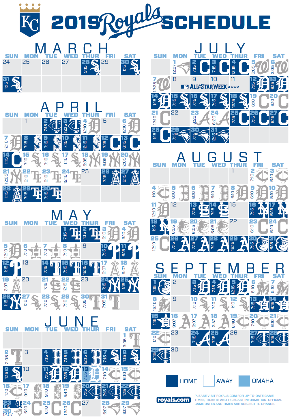 Royals 2022 Schedule Printable