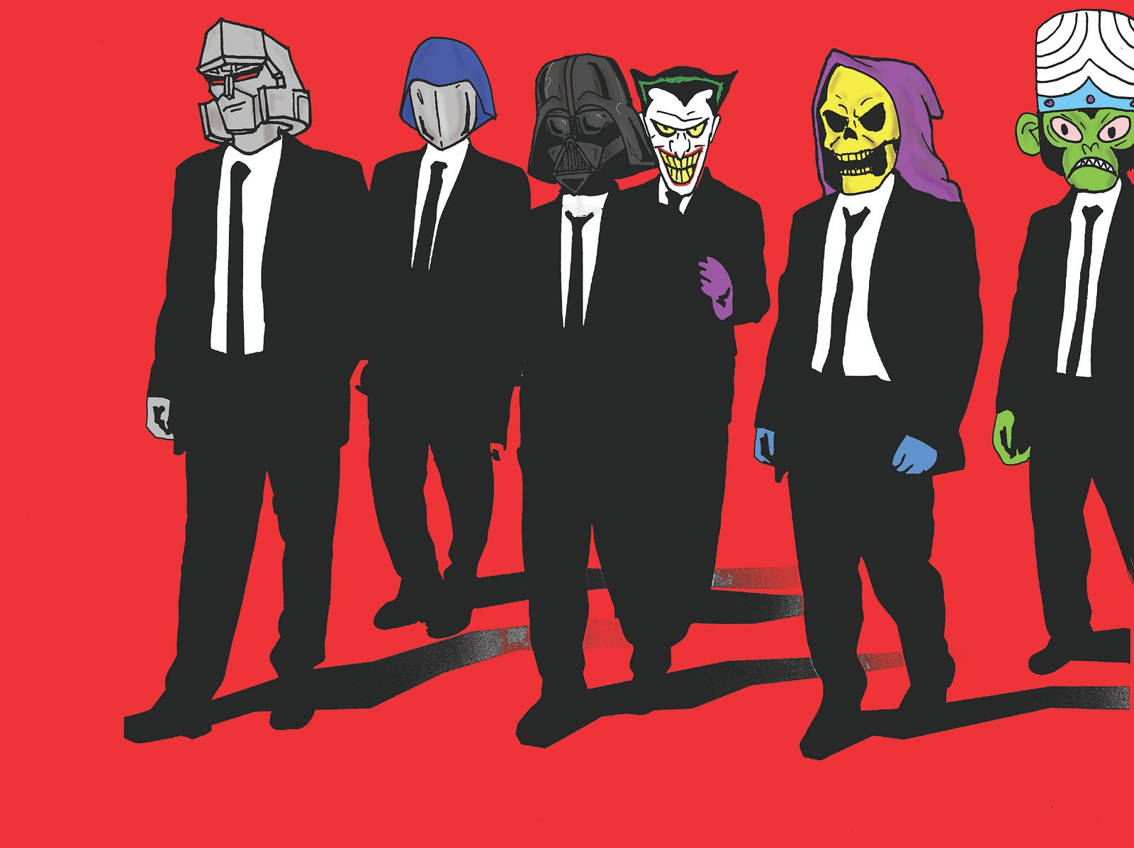 CARTOON VILLAINS IN A RESERVOIR DOGS STRUT Christopher Kaine Romero