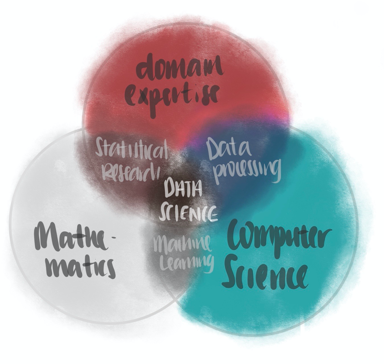 Data science is in the intersection of computer science, mathematics, domain expertise, machine learning and data processing.