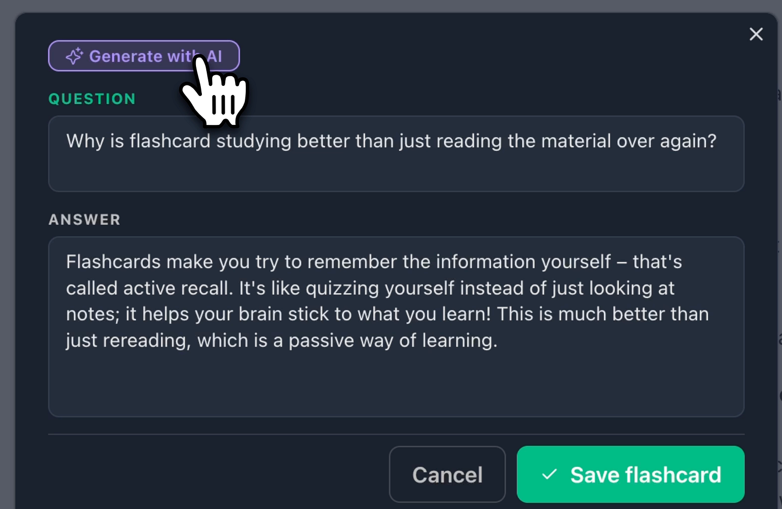 Creating flashcards with Web Highlights
