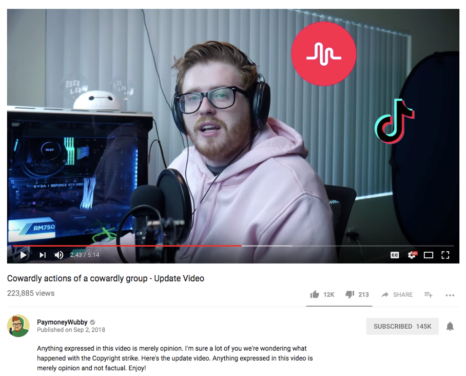 Tiktok S Growing Pains In The West Attack Of The Memes - the sheer timing of it all had paymoneywubby trashing bytedance musical ly tiktok and youtube in his 3rd video