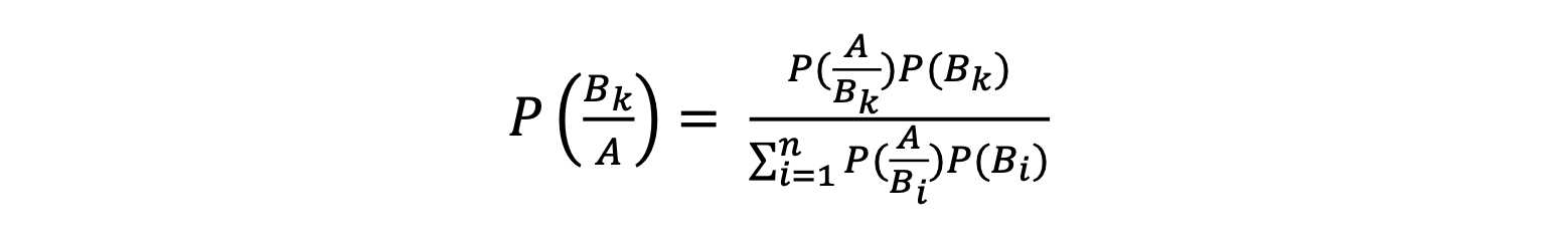Baye's theorem formulae