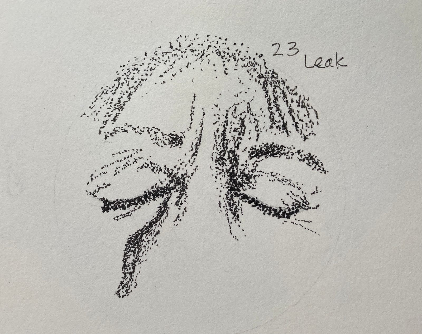 Tear leaking from right eye. Inktober prompt