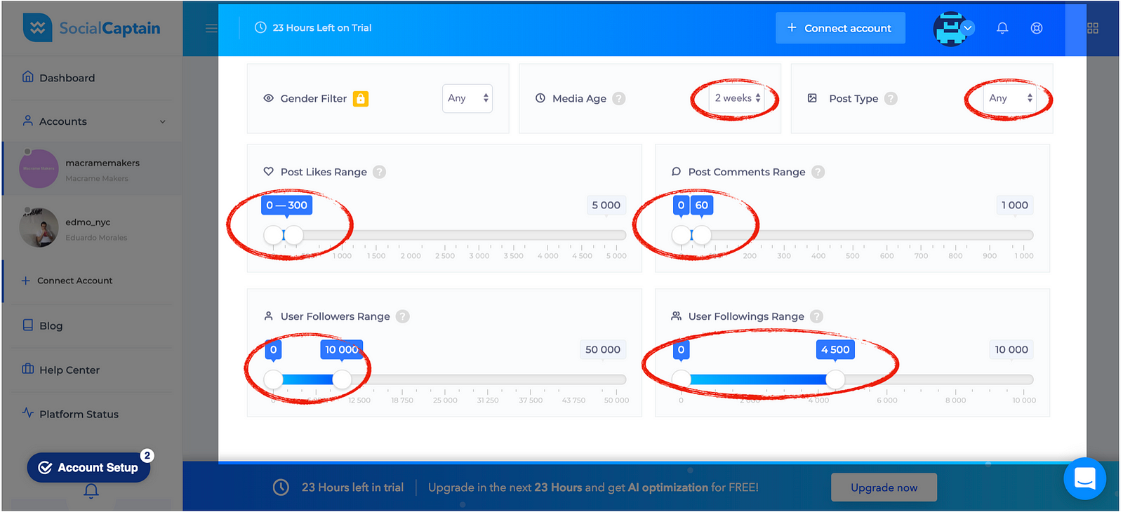 add your account targets to the username targeting section here is where having a clear and specific target audience becomes important - how to delete and deactivate your instazood