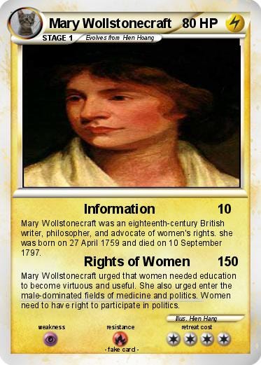 Hmm, Okay. There’s a Lot of Mary Wollstonecraft Pokemon Cards.