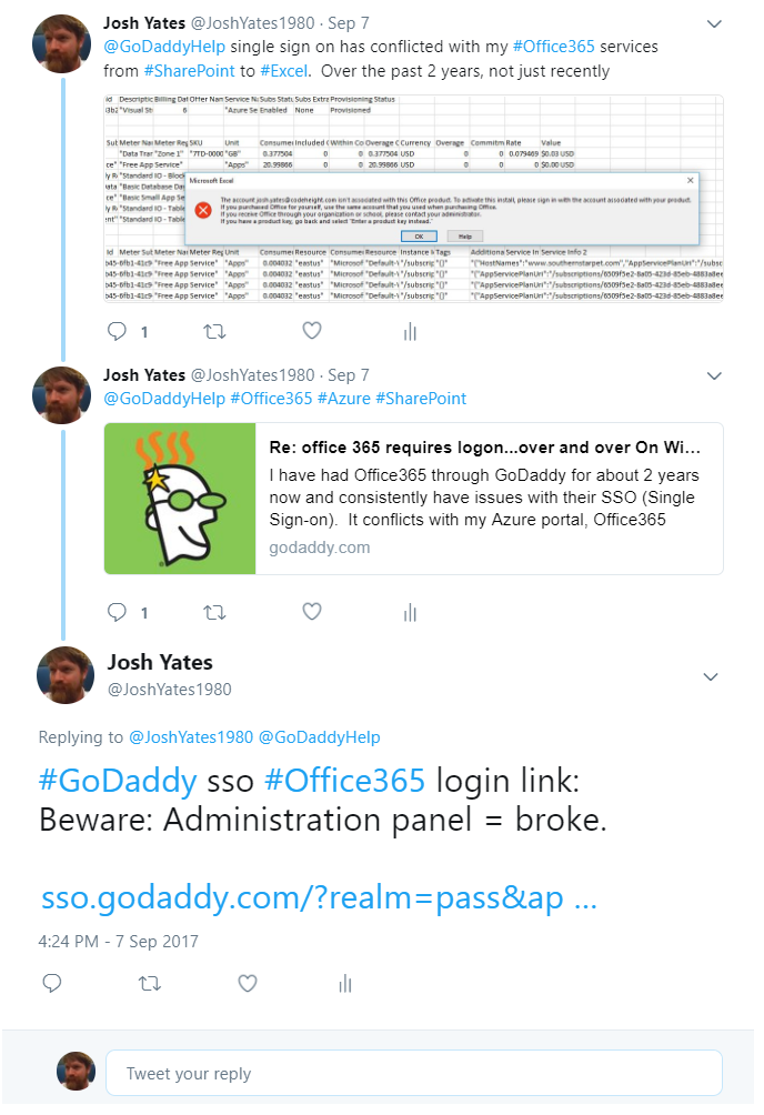 My experience with the purchase of Office365 through GoDaddy