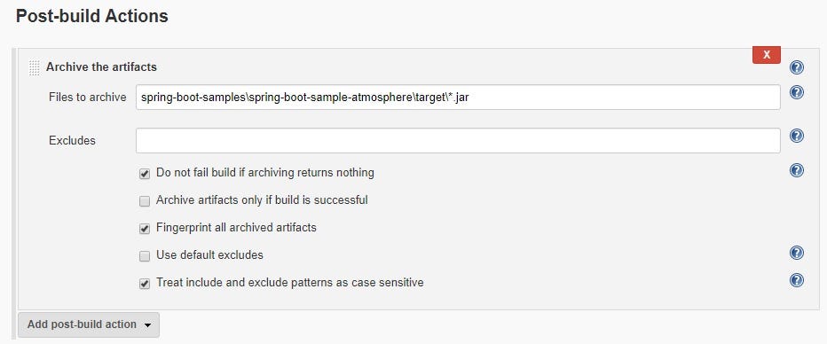 publishers block in the yaml which results in the above configuration in the Jenkins job