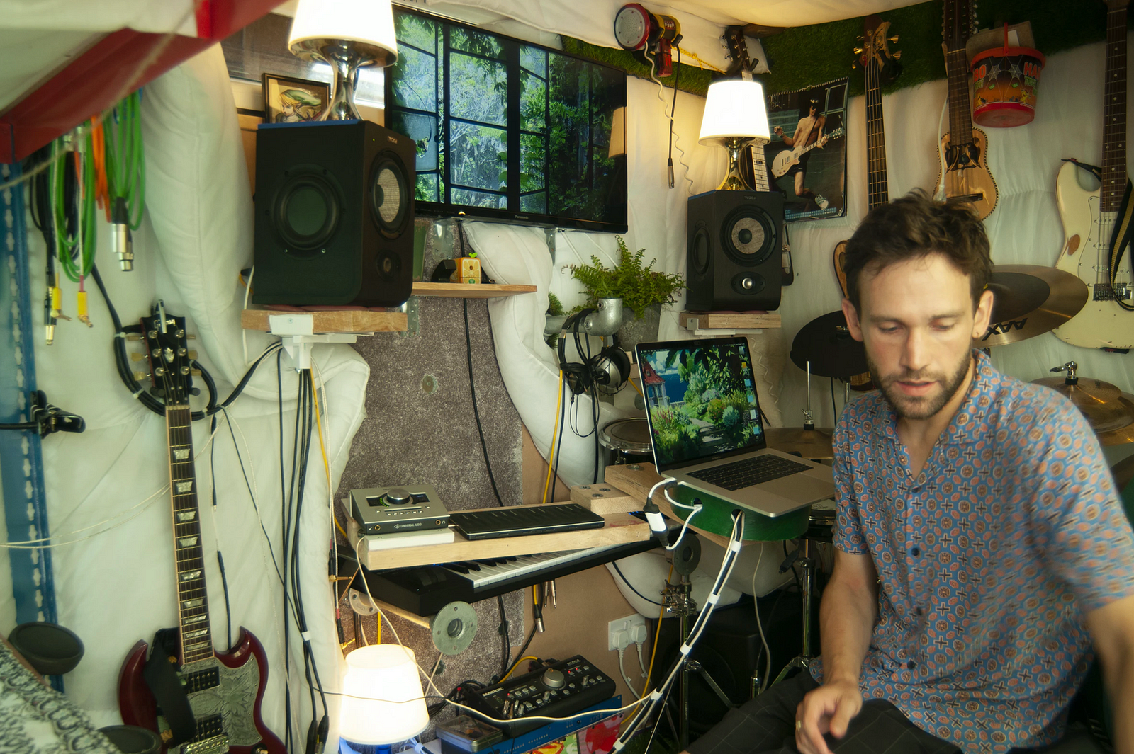 Sam in his home studio
