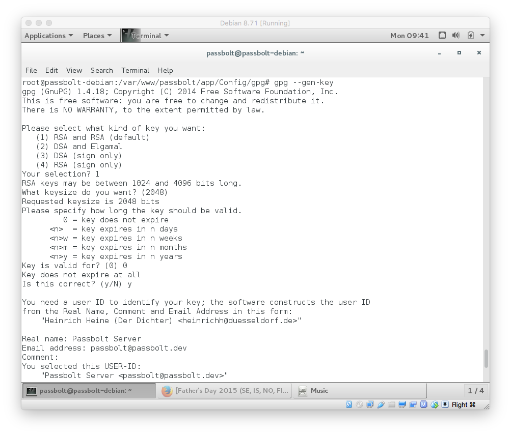 debian generate key passbolt â€“ â€“ 8 â€œjessieâ€ on Passbolt from Debian Medium scratch