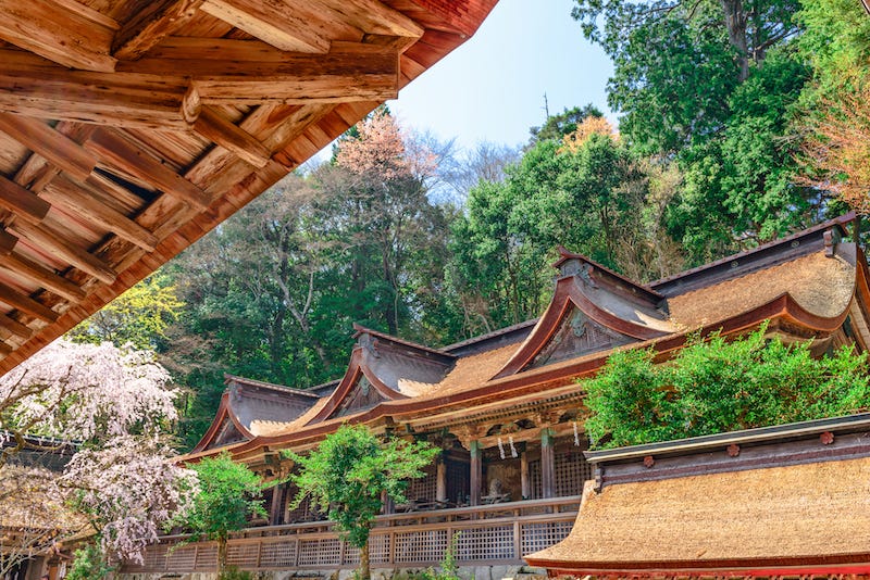 The sacred buildings of Mikumari Shrine at Nara Prefecture’s Mt. Yoshino