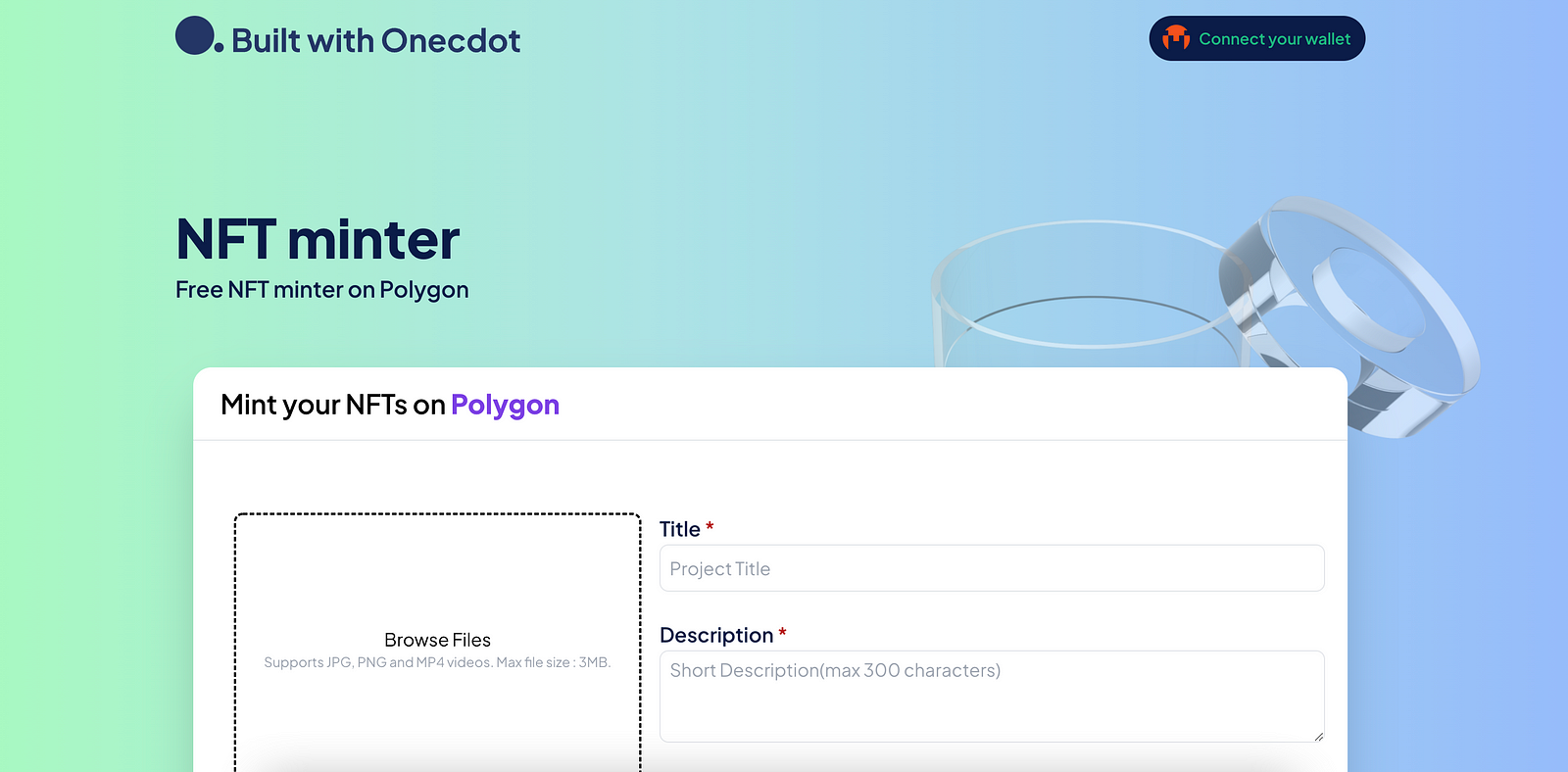 Preview NFT Minter on Polygon by Onecdot