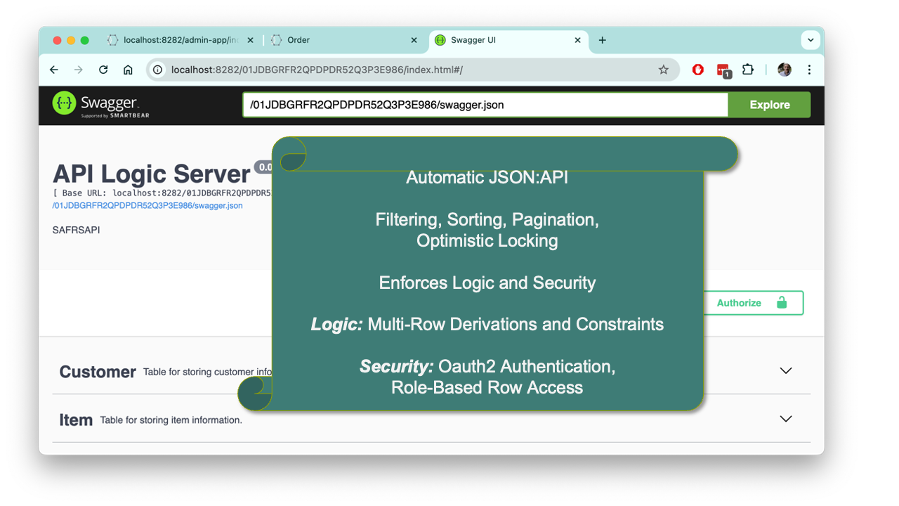 Automatic JSON:API - unblocks Custom App Dev, App Integration