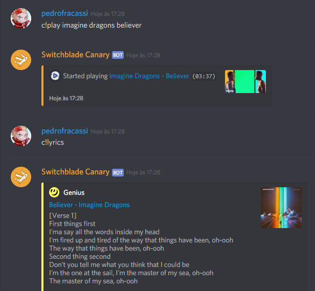 Discord canary bot game
