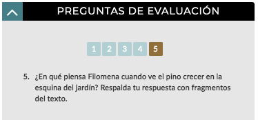 The short answer prompt for the CommonLit Español lesson "Las estaciones de Filomena."