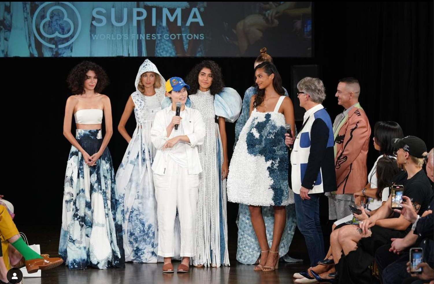Award ceremony of fashion models and designers on a stage