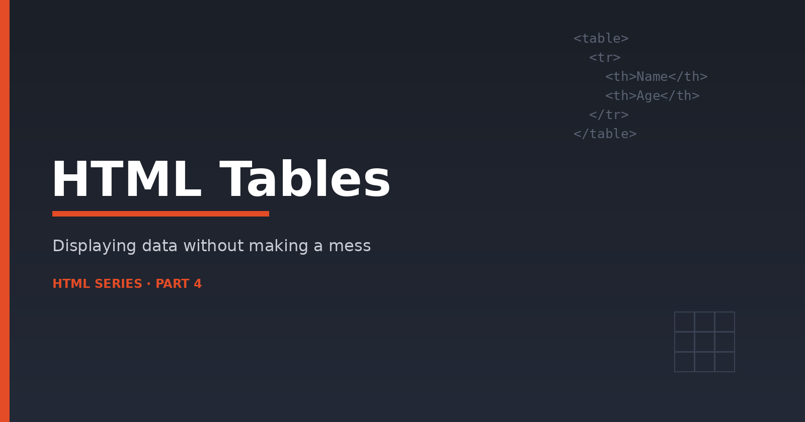 HTML Tables: How to Display Data Without Making a Mess