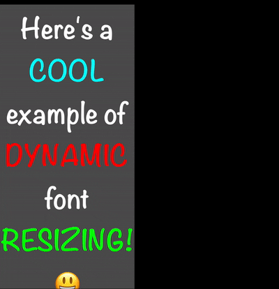 Font resizing animation