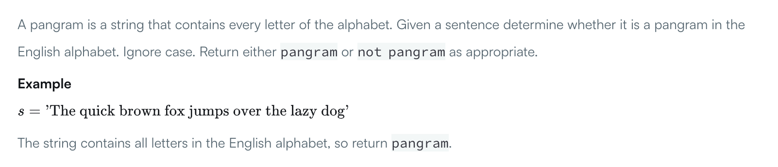Coding Interview Question: Find if a string is a pangram in JavaScript