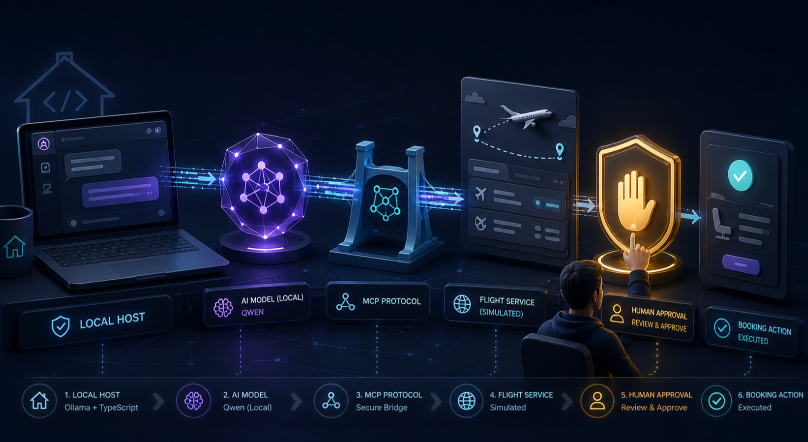 Build a Local AI Agent with Ollama and A verified MCP server, Qwen tool loop, and human-approved…