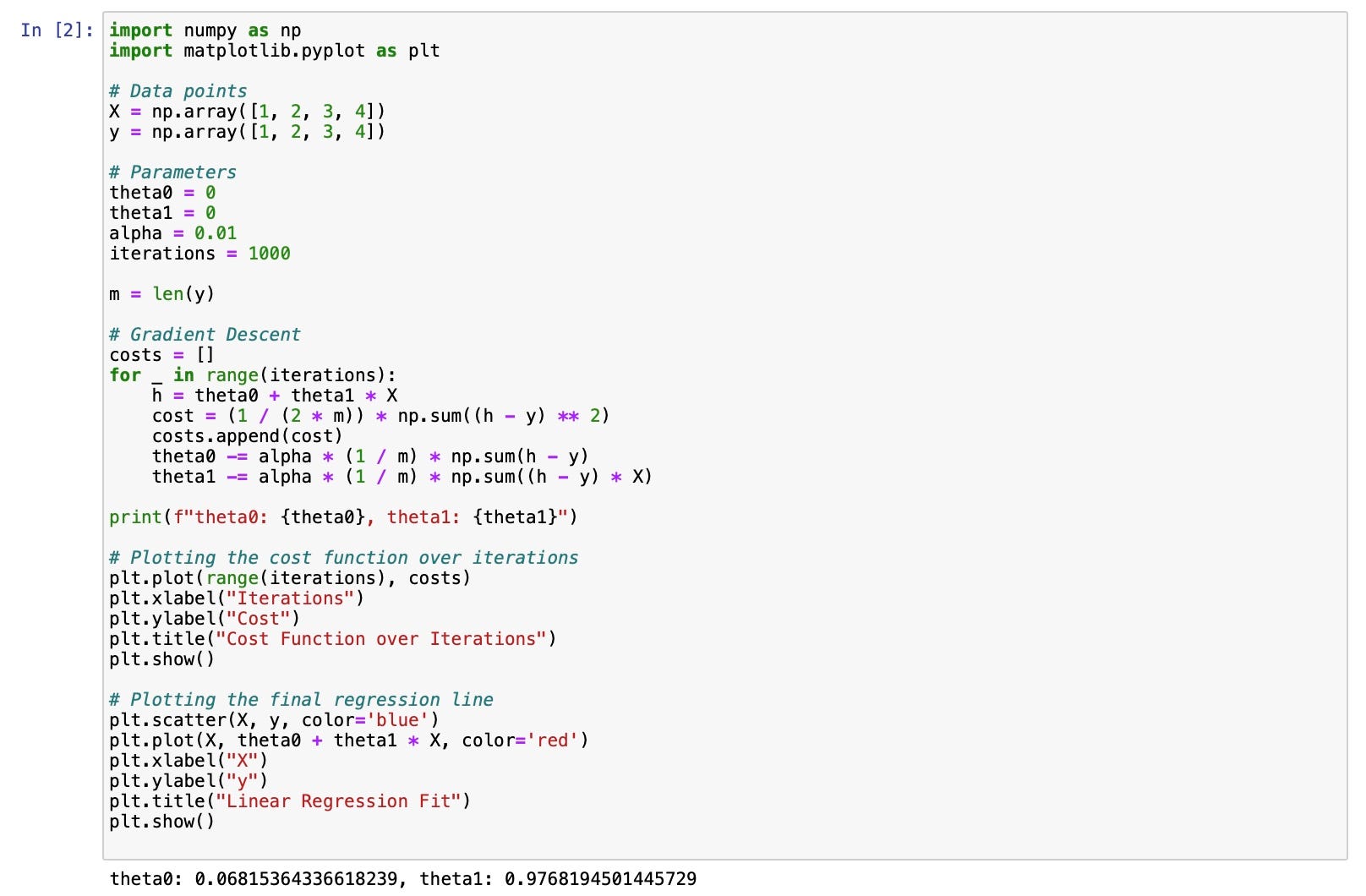 Gradient Descent in Linear Regression