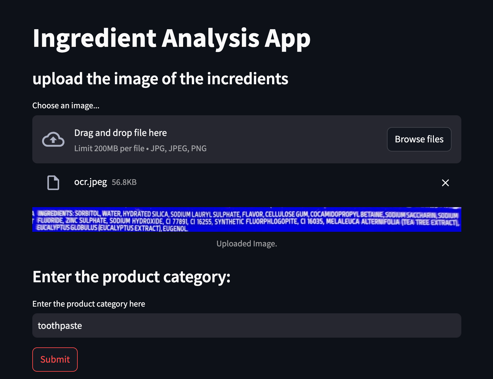 Transforming Consumer Health: An AI-Powered Product Ingredient Analyzer.