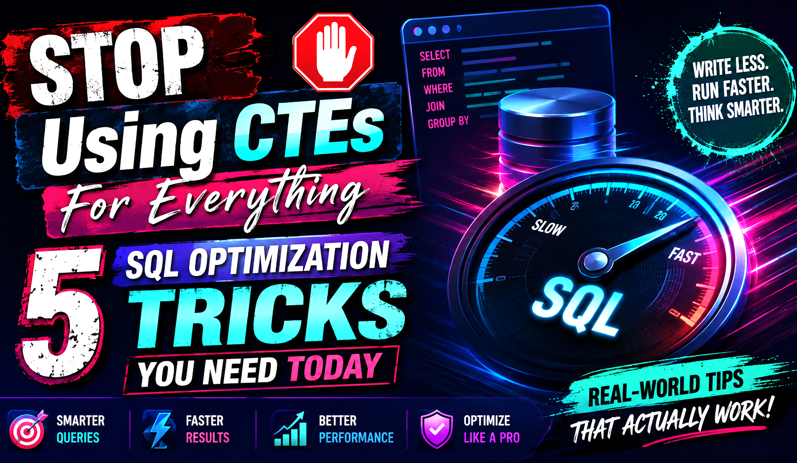 Stop Using CTEs for Everything: 5 SQL Optimization Tricks You Need Today