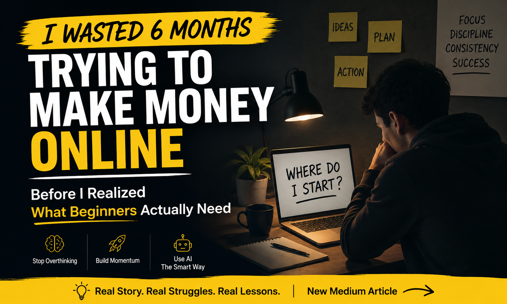 I Wasted 6 Months Trying to Make Money Online Before I Realized What Beginners Actually Need
