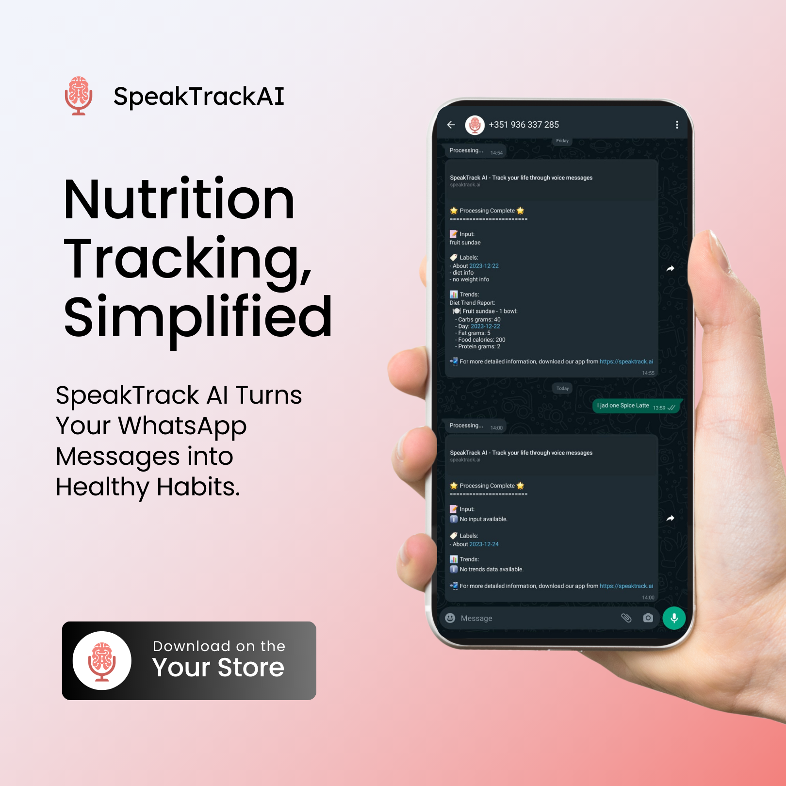 SpeakTrack: The WhatsApp Mini App for Effortless Nutrition Tracking