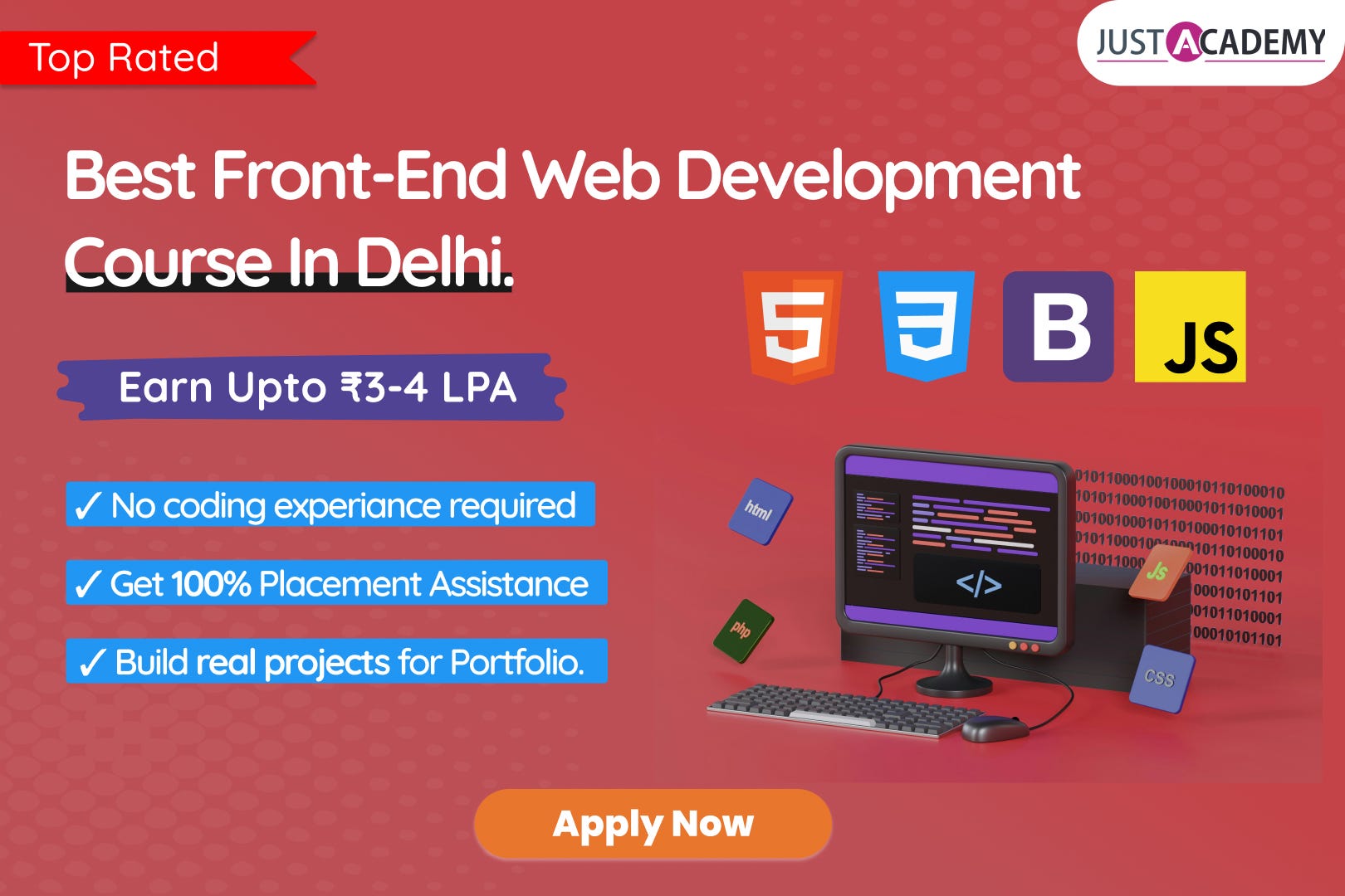 Frontend Development Training in Delhi — Learn HTML, CSS, JavaScript & Bootstrap