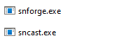 Imagem ilustrando os binários do starknet foundry: snforge.exe e sncast.exe