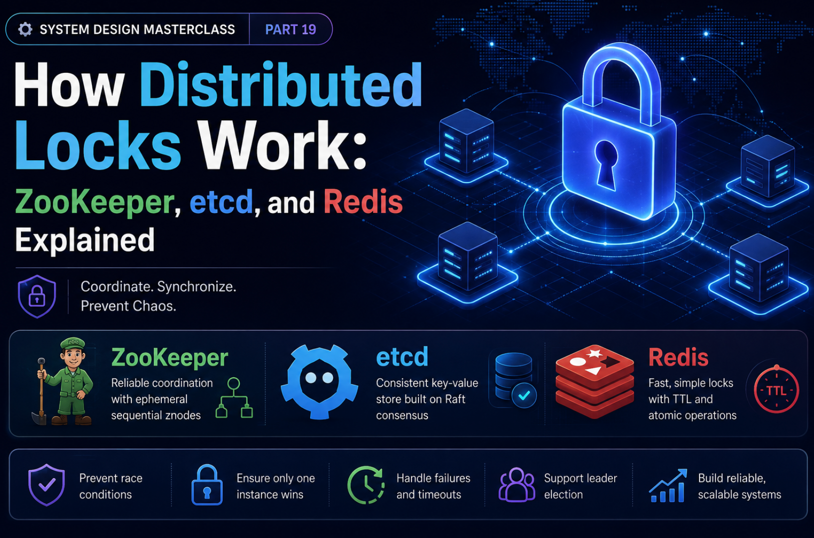 How Distributed Locks Work: ZooKeeper, etcd, and Redis Explained