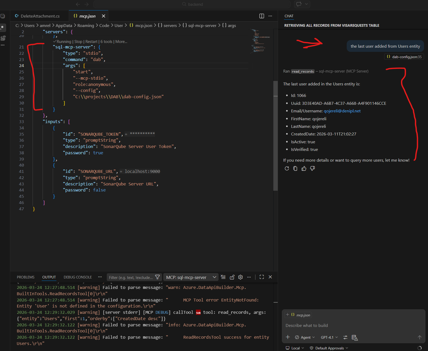 Connecting SQL Server to MCP using Data API Builder (DAB)