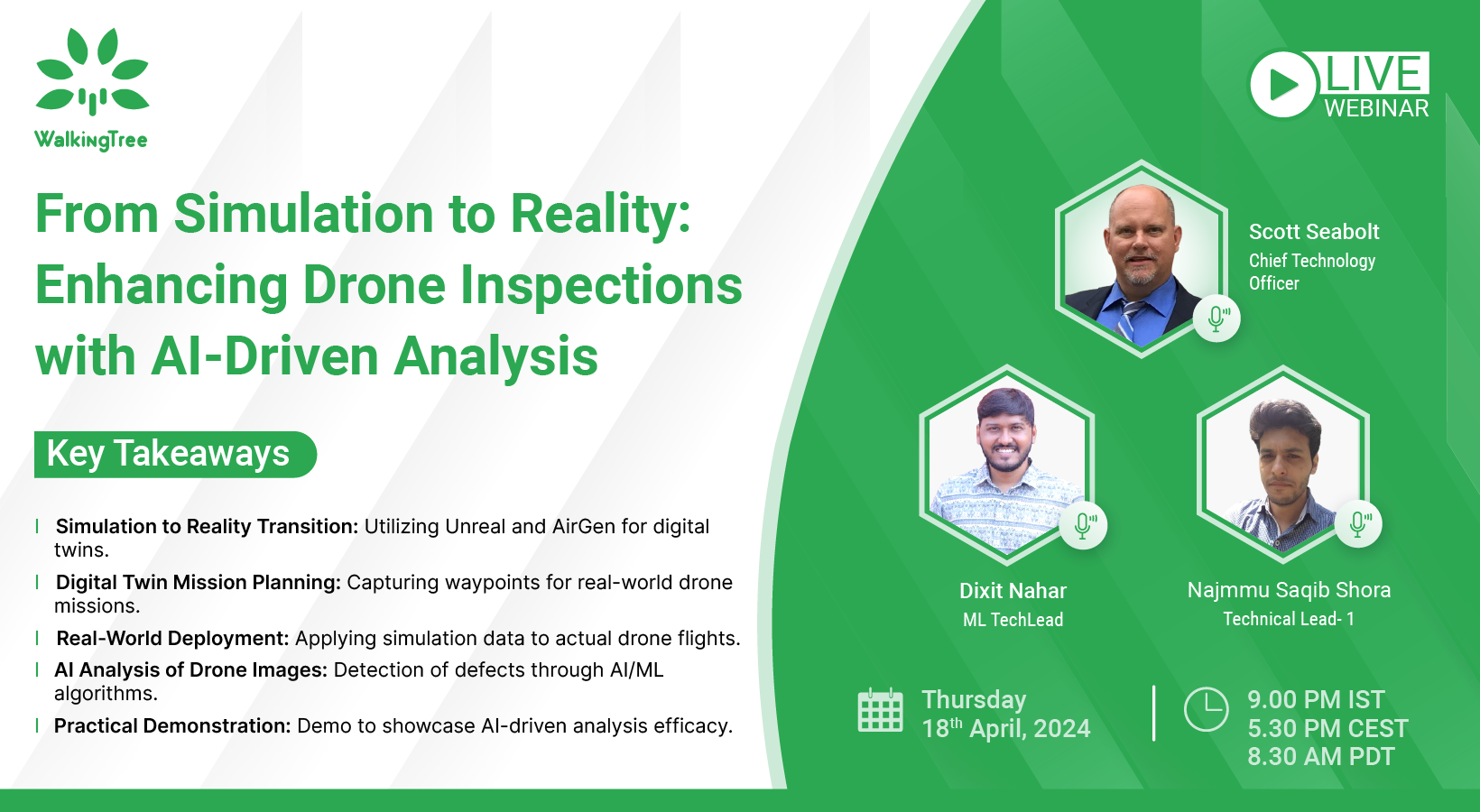 WalkingTree Technologies has conducted a webinar on “ From Simulation to Reality: Enhancing Drone…