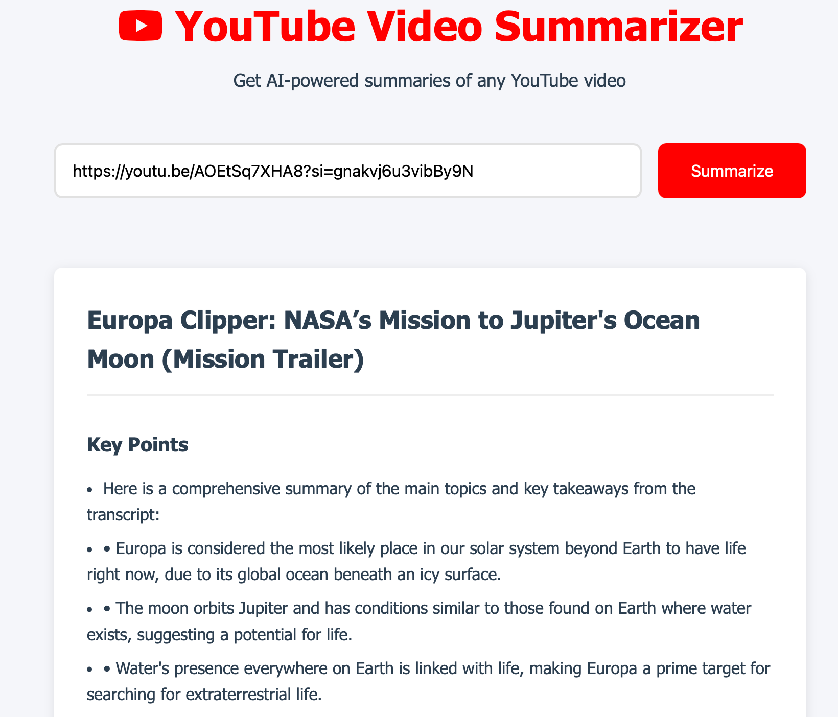 YouTube Video Summarizer Using Llama 3.1, LangChain and Flask: A Zero Cloud Cost Approach