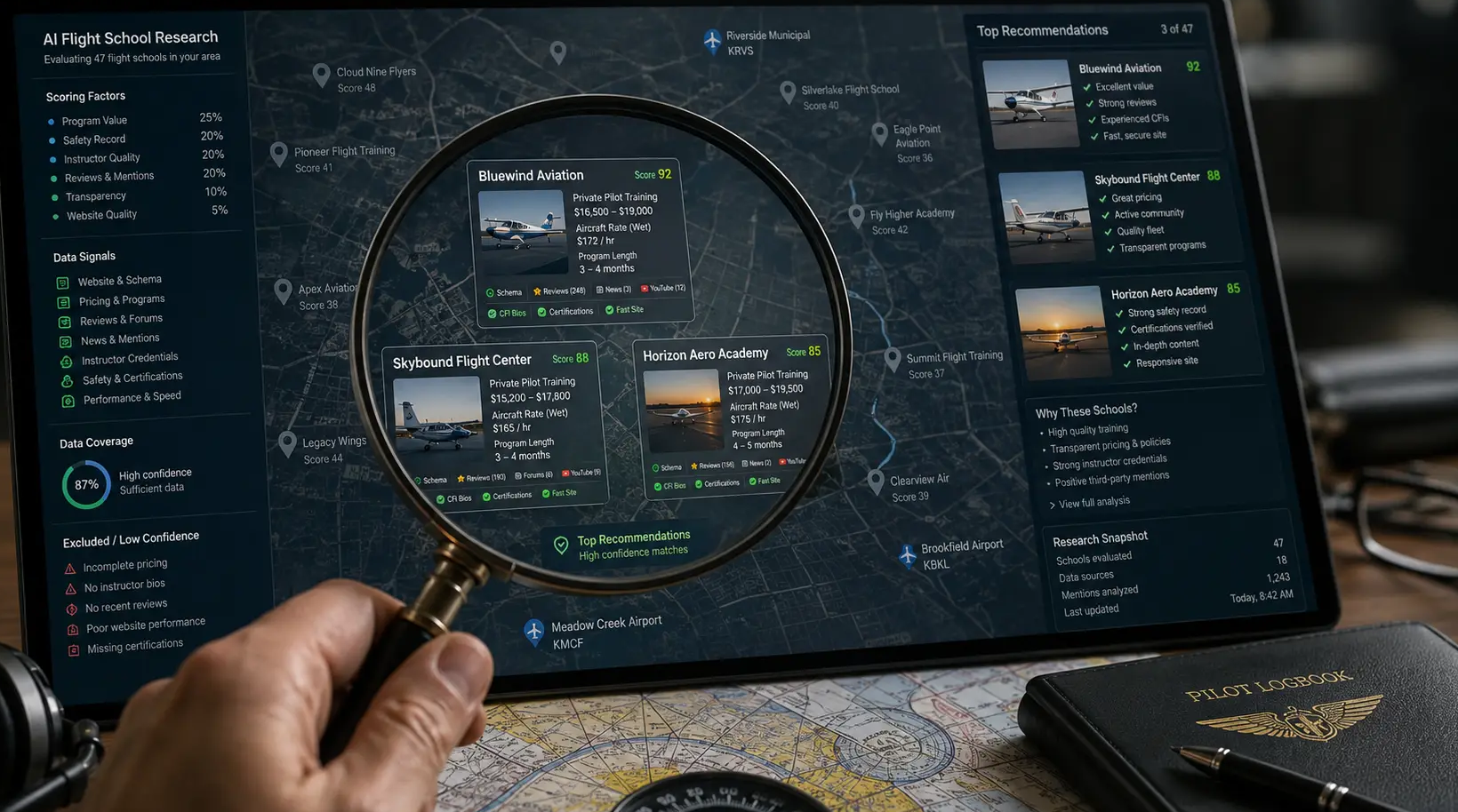 How AI Decides Which Flight School to Recommend How AI Decides Which Flight School to Recommend