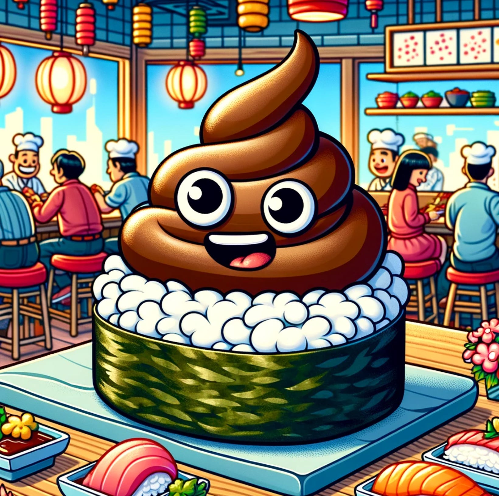 Poop #146.Meet Poop Roll, the underestimated sushi that spices up the competition!