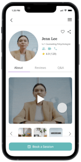 Navigation through the second solution: In-depth information including specialties, experience, treatment approach, and also images and videos of therapists to help users to choose the right therapist for them.