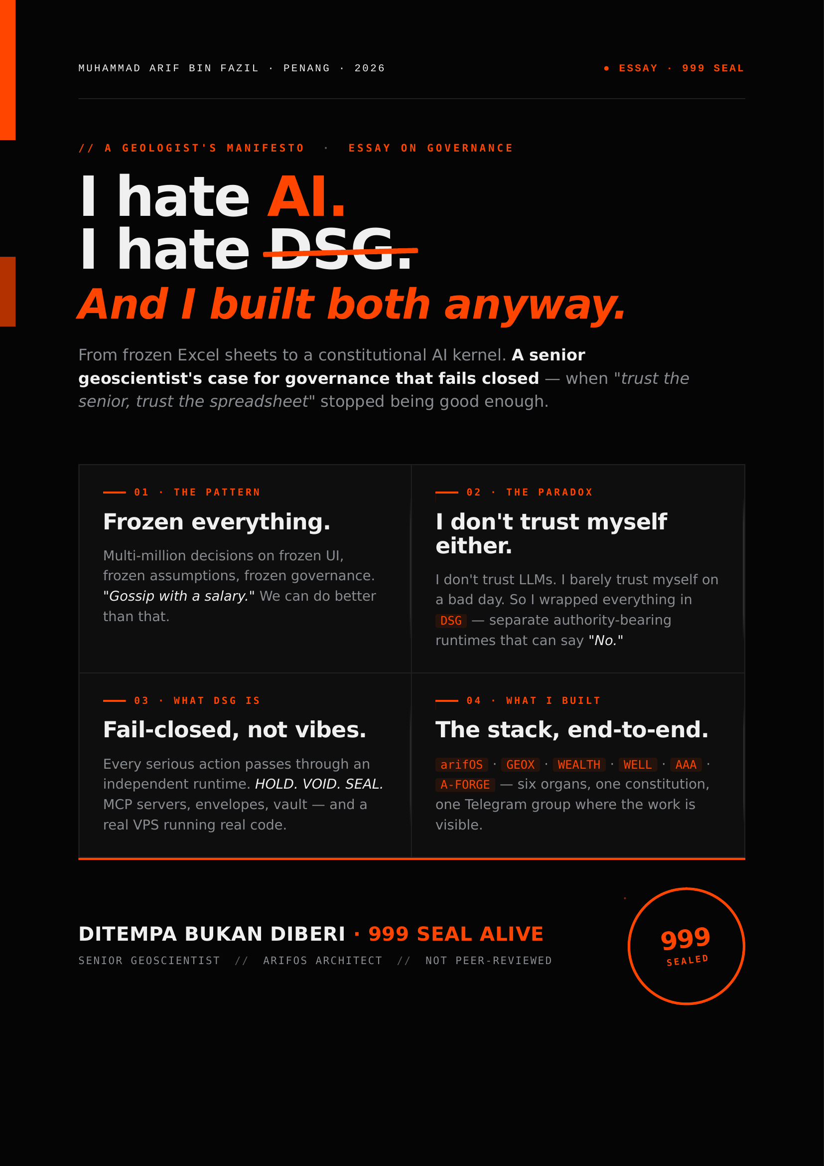 I Hate AI. I Hate DSG. And I Built Both Anyway.
