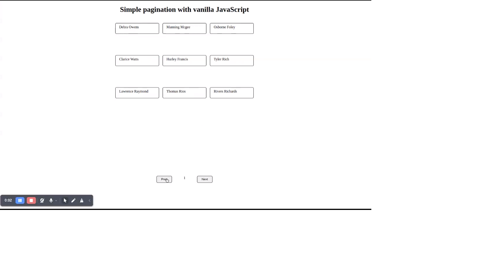 How to do simple pagination using JavaScript?