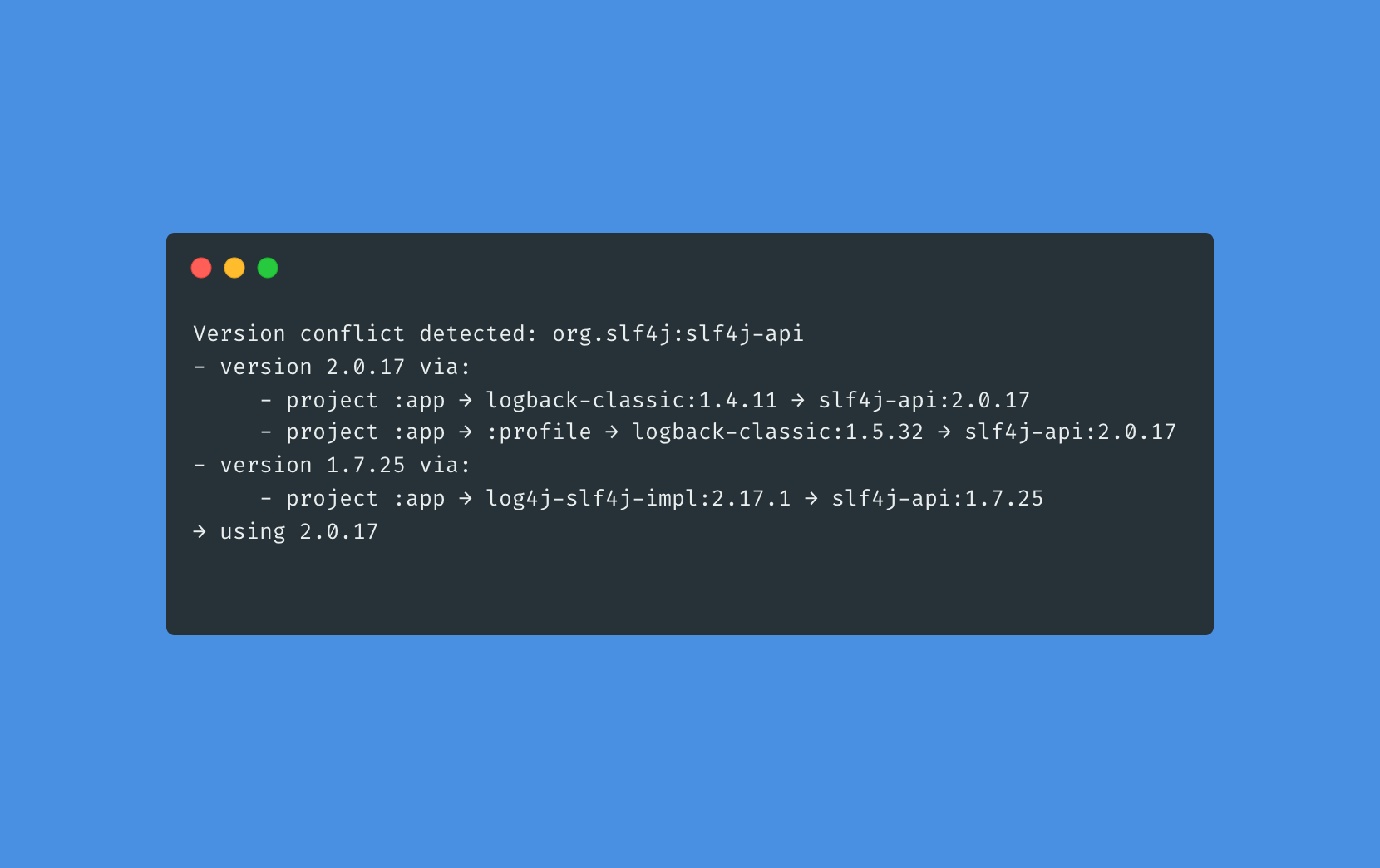 Gradle plugin to catch version conflicts and their sources early