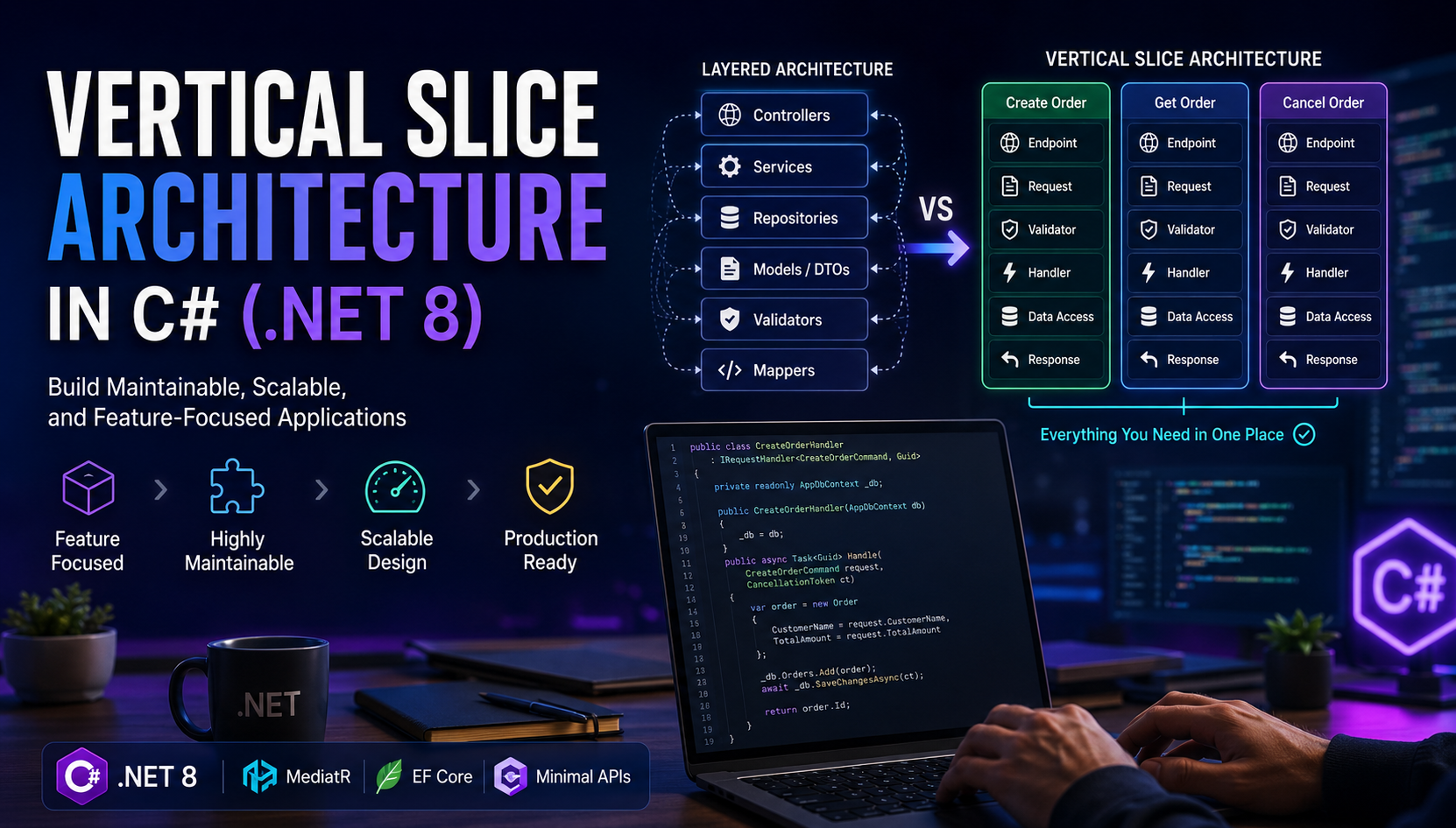 Vertical Slice Architecture in C# (.NET 8): A Complete Guide with Production-Ready Examples