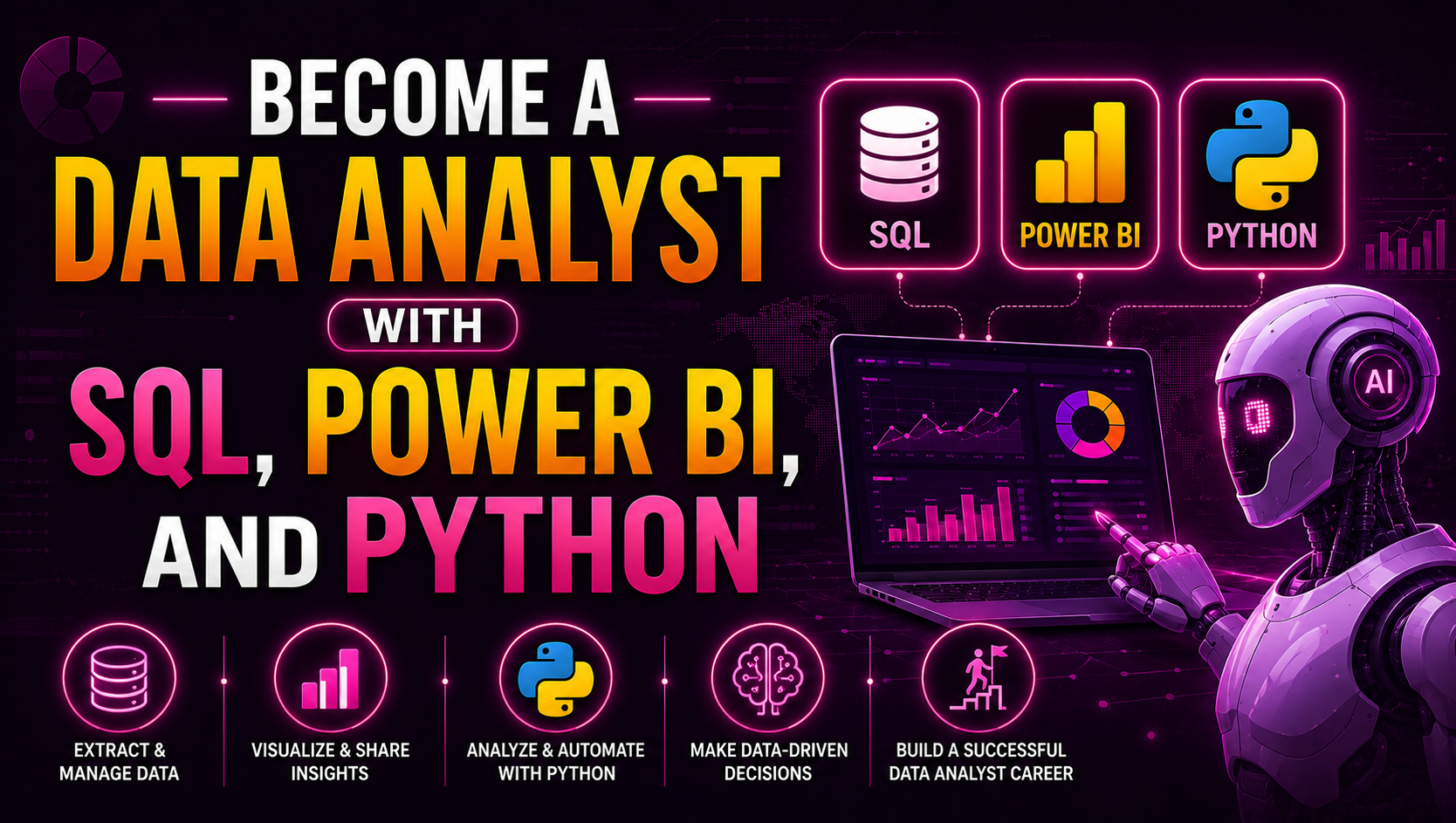 Become a Data Analyst with SQL, Power BI, and Python