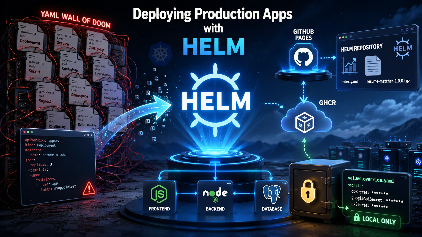 The Helm Guide I Wish I Had: Deploying a Multi-Tier Production App Without the YAML Wall of Doom.