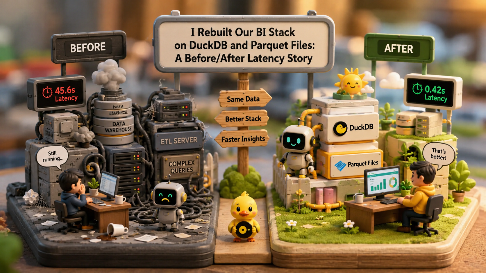 I Rebuilt Our BI Stack on DuckDB and Parquet Files: A Before/After Latency Story