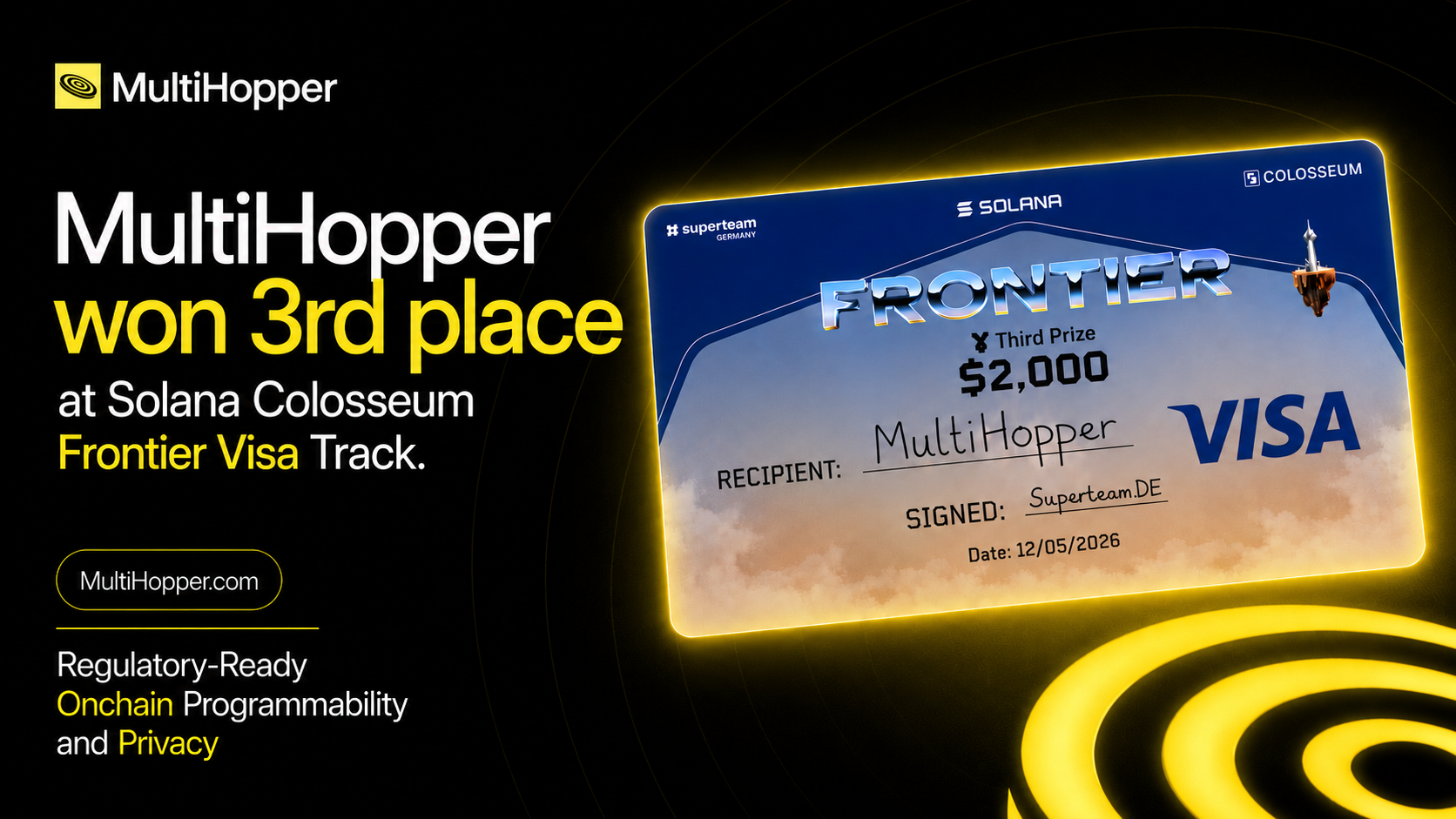 MultiHopper Takes 3rd Place in the Visa Track at Solana Colosseum Berlin