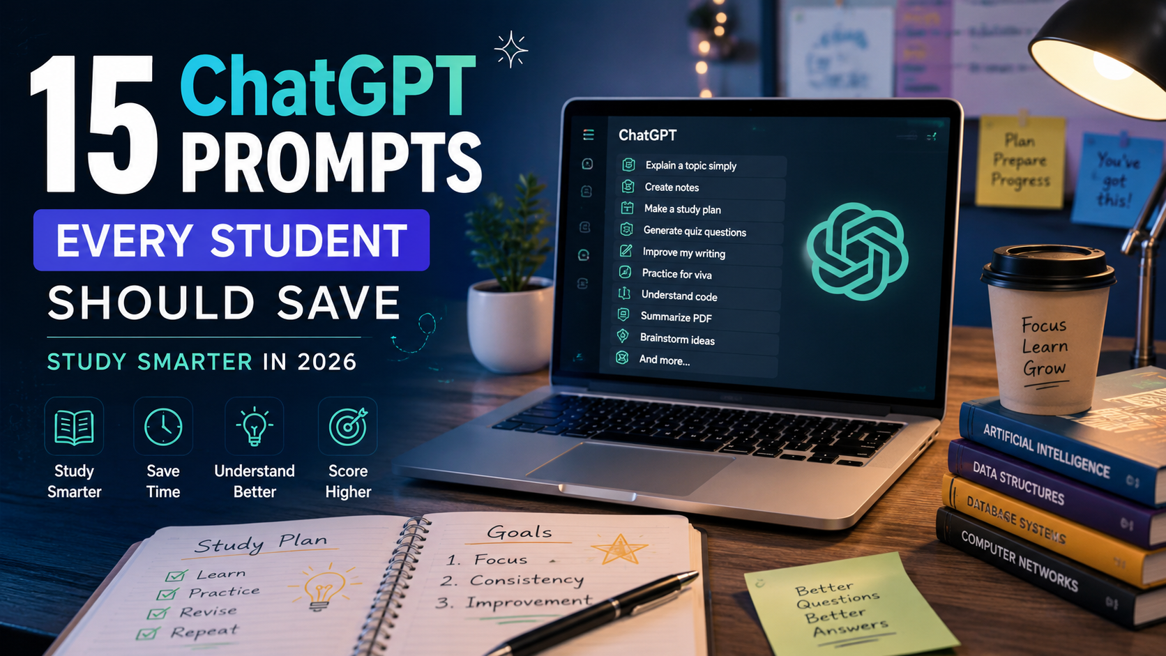 15 ChatGPT Prompts Every Student Should Save to Study Smarter in 2026